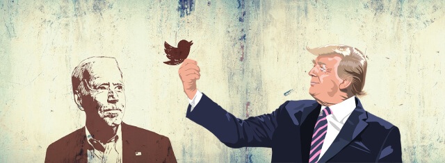 Image presenting a daily satire cartoon article post from Tailspin Toons February 3, 2021 titled "More Fallout From Rockin’ Robin Super Bowl 55", about Donald Trump’s hair badge being larger than Joe Biden’s, just as is his social appeal and standing. We hope you enjoy life's laughs, humor, revelry, satire and insights.