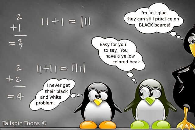 Image presenting a daily satire cartoon article post from Tailspin Toons February 20, 2021 titled "Only In Oregon, Showing "2+2=4" Is Racist", about Oregon Department of Education declaring minority students showing math work is racist, white supremacy. We hope you enjoy life's laughs, humor, revelry, satire and insights.