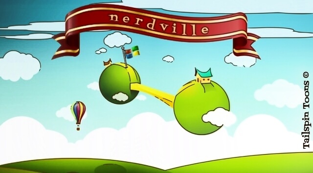 Image presenting a daily humor cartoon article post from Tailspin Toons February 27, 2021 titled "Nerdville, The Vaccinatopian Zeppelin", about an alternate world created just for Bill Gates. We hope you enjoy life's laughs, humor, revelry, satire and insights.