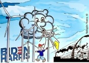 Featured image presenting a daily satire cartoon article post from Tailspin Toons February 25, 2021 titled "Hope Is Back… Blowin’ In The Wind", about the Biden-Harris energy policy desire to replace fossil fuel energy with wind energy. We hope you enjoy life's laughs, humor, revelry, satire and insights.
